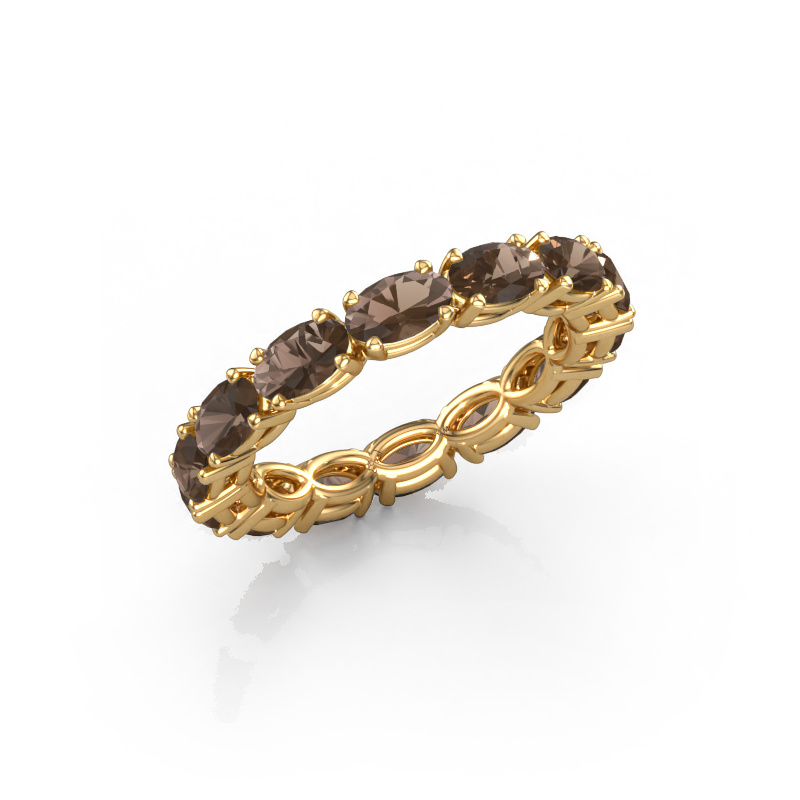 Bild von Ring Vivienne OVL 5x3 585 Gold Rauchquarz 5x3 mm