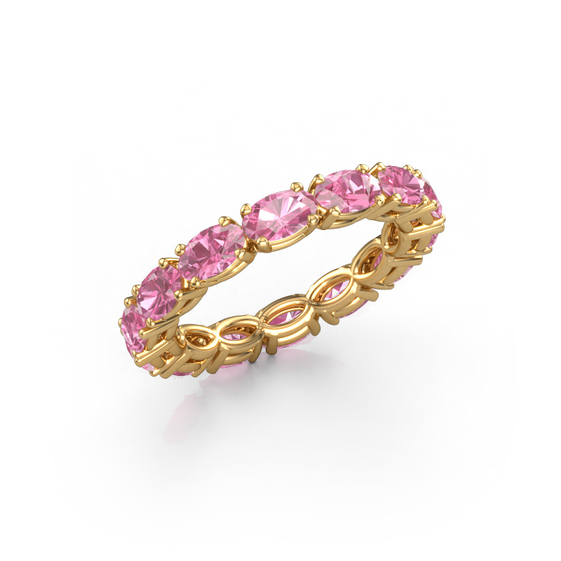 Image de Bague Vivienne OVL 5x3 585 or jaune Saphir rose 5x3 mm
