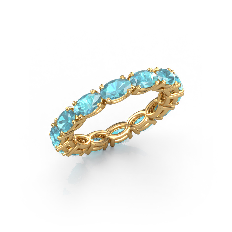 Image de Bague Vivienne OVL 5x3 585 or jaune Topaze bleue 5x3 mm