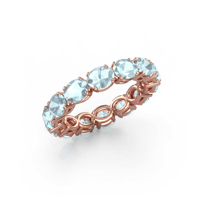 Image of Ring Vivienne OVL 5x4 585 rose gold Aquamarine 5x4 mm