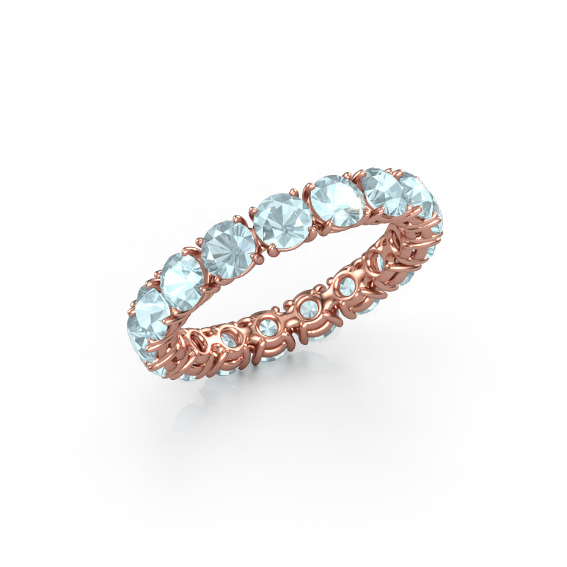 Image of Stackable ring Vivienne 3.7 585 rose gold Aquamarine 3.7 mm
