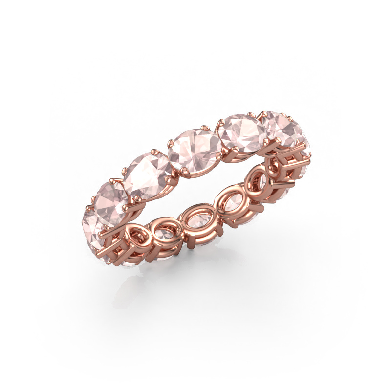 Image of Ring Vivienne OVL 5x4 585 rose gold Morganite champagne 5x4 mm