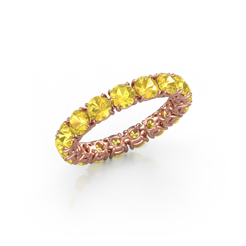 Image of Stackable ring Vivienne 3.7 585 rose gold Yellow sapphire 3.7 mm