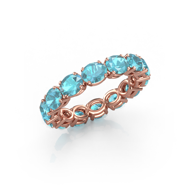 Image of Ring Vivienne OVL 5x4 585 rose gold Blue topaz 5x4 mm