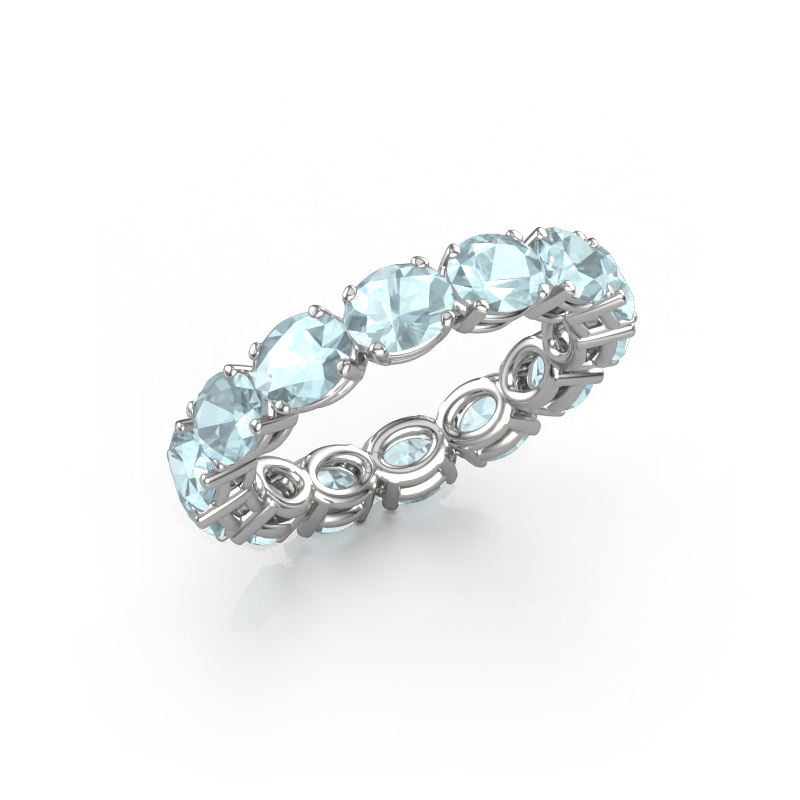 Image of Ring Vivienne OVL 5x4 585 white gold Aquamarine 5x4 mm