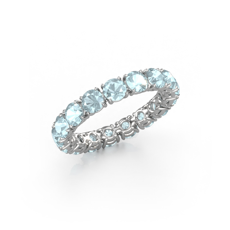 Image of Stackable ring Vivienne 3.7 585 white gold Aquamarine 3.7 mm