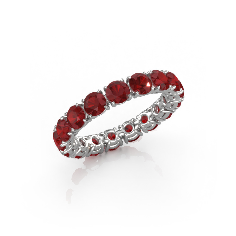 Image of Stackable ring Vivienne 3.7 585 white gold Ruby 3.7 mm