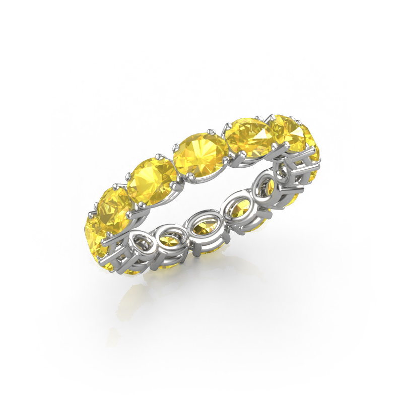 Image of Ring Vivienne OVL 5x4 585 white gold Yellow sapphire 5x4 mm