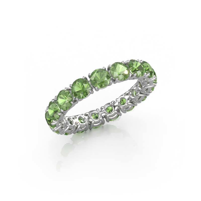 Image of Stackable ring Vivienne 3.7 585 white gold Tourmaline green 3.7 mm