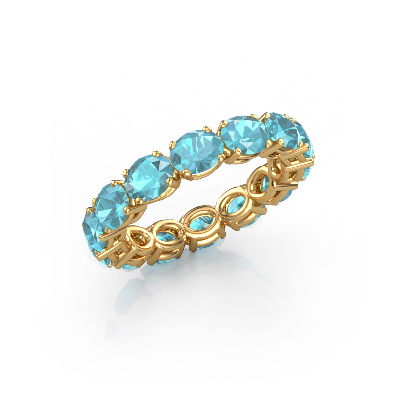Image of Ring Vivienne OVL 5x4 585 gold Blue topaz 5x4 mm