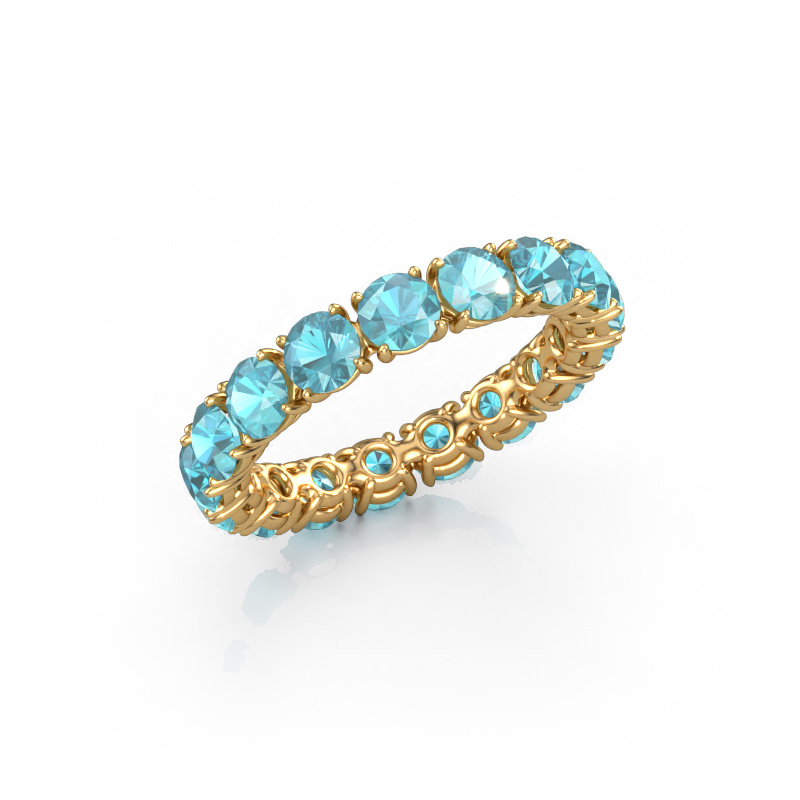 Image of Stackable ring Vivienne 3.7 585 gold Blue topaz 3.7 mm