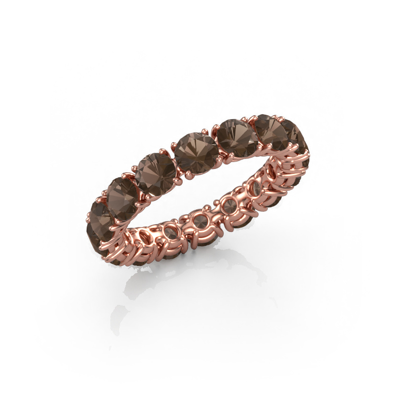 Image of Stackable ring Vivienne 4.0 585 rose gold Smokey quartz 4 mm