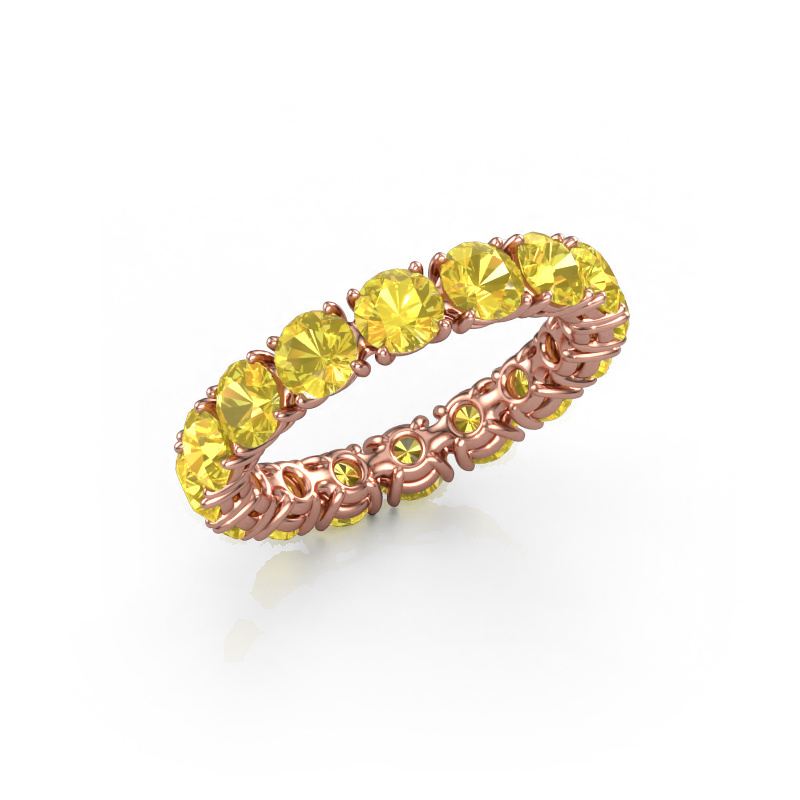 Image de Bague superposable Vivienne 4.0 585 or rose Saphir jaune 4 mm