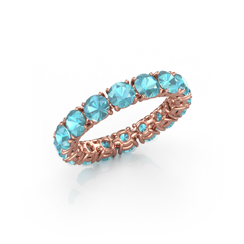Image of Stackable ring Vivienne 4.0 585 rose gold Blue topaz 4 mm