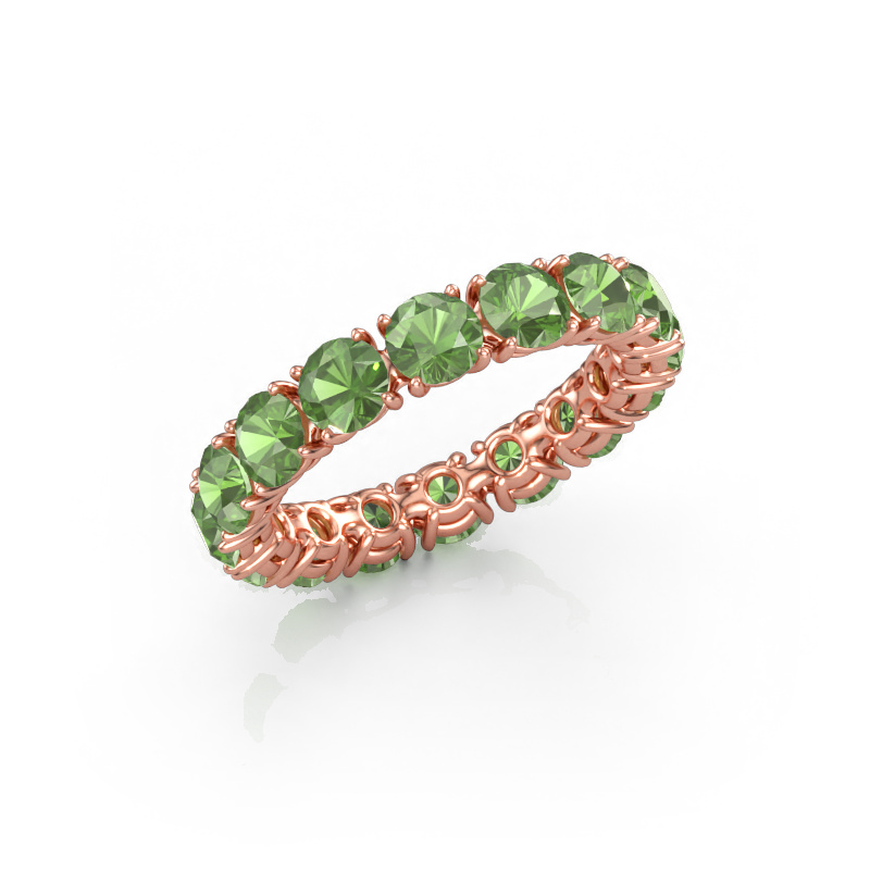 Bild av Stapelbar ring Vivienne 4.0 585 roséguld Grön turmalin 4 mm