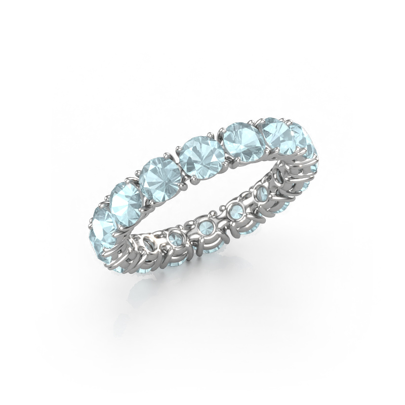 Image of Stackable ring Vivienne 4.0 585 white gold Aquamarine 4 mm