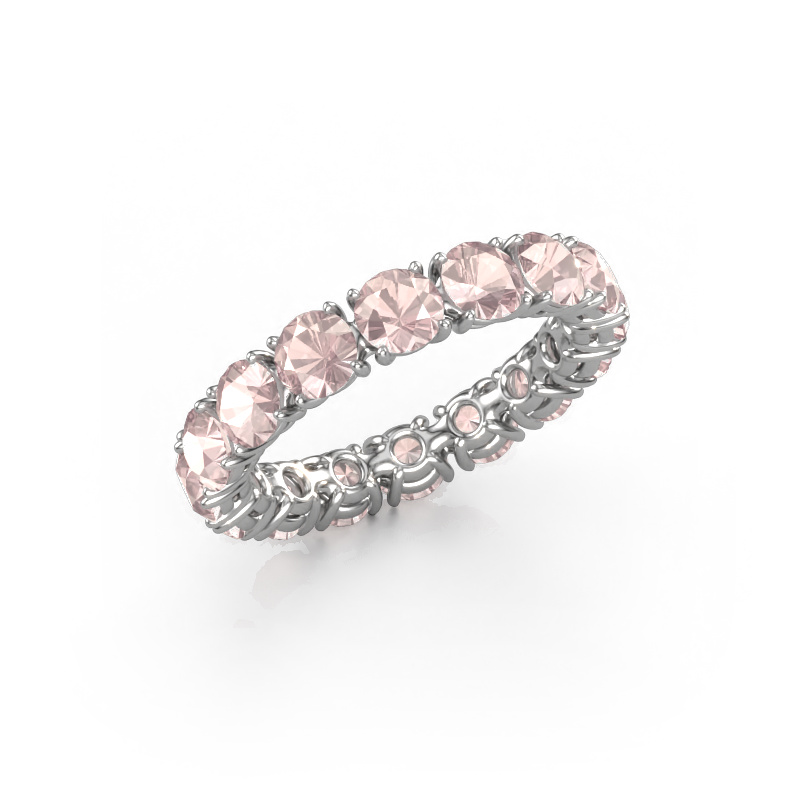 Image of Stackable ring Vivienne 4.0 585 white gold Morganite champagne 4 mm