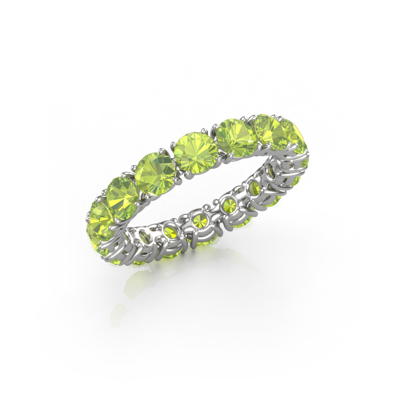 Image of Stackable ring Vivienne 4.0 585 white gold Peridot 4 mm