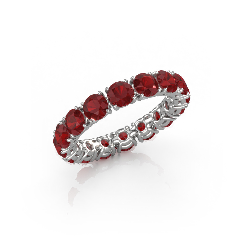 Image of Stackable ring Vivienne 4.0 585 white gold Ruby 4 mm