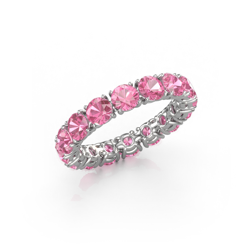 Image of Stackable ring Vivienne 4.0 585 white gold Pink sapphire 4 mm