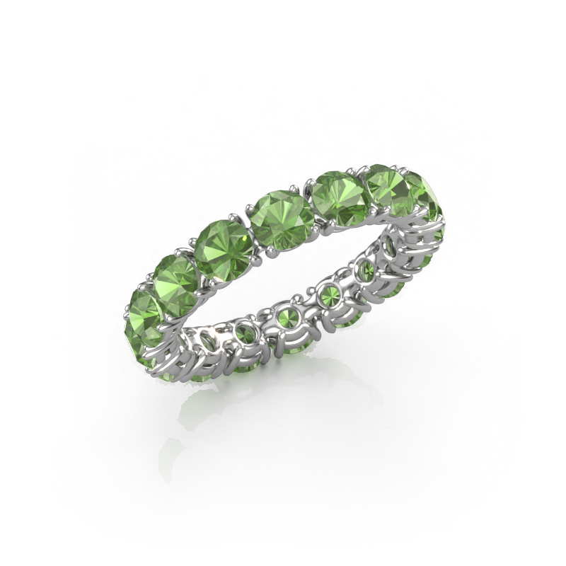 Image of Stackable ring Vivienne 4.0 585 white gold Tourmaline green 4 mm