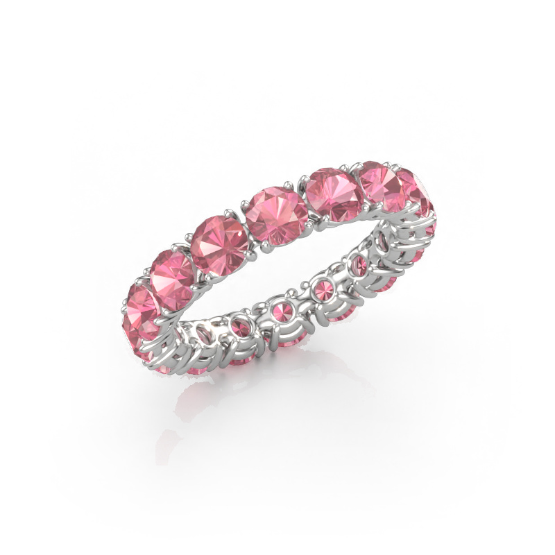 Bild av Stapelbar ring Vivienne 4.0 585 vitt guld Rosa turmalin 4 mm