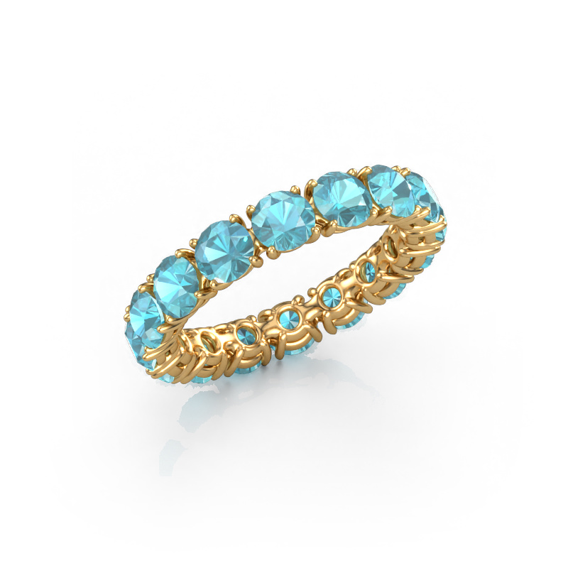 Image of Stackable ring Vivienne 4.0 585 gold Blue topaz 4 mm
