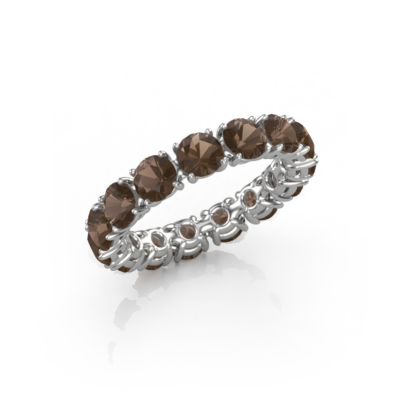 Image of Ring Vivienne 4.2 585 white gold Smokey quartz 4.2 mm