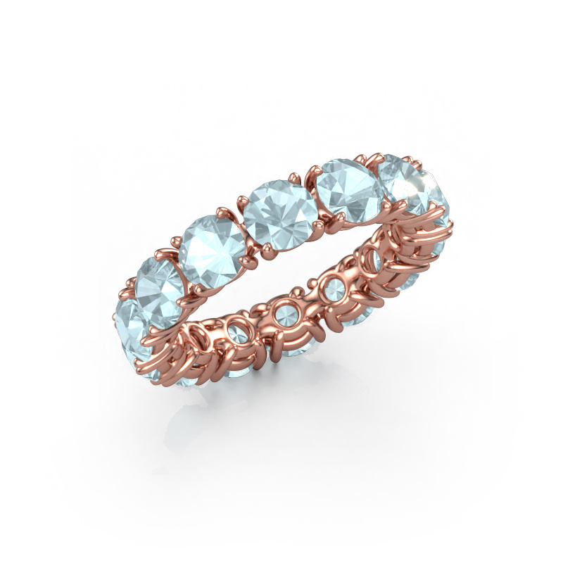Image de Bague Vivienne 4.7 585 or rose Aigue-marine 4.7 mm