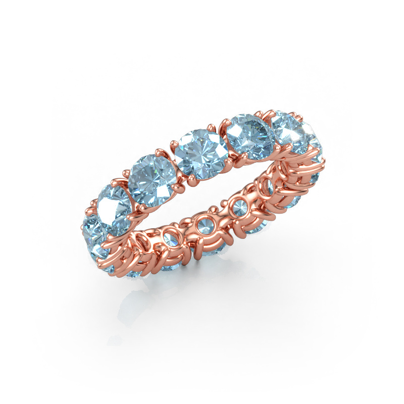 Bild av Ring Vivienne 4.7 585 roséguld Blå labbodlad diamant 4.7 mm