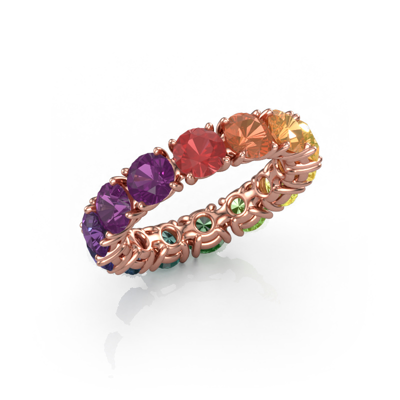 Image of Ring Vivienne 4.7 585 rose gold Rainbow sapphire 1 4.7 mm