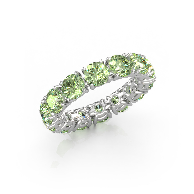 Immagine di Anello Vivienne 4.7 585 oro bianco Diamante lab grown verde 4.7 mm