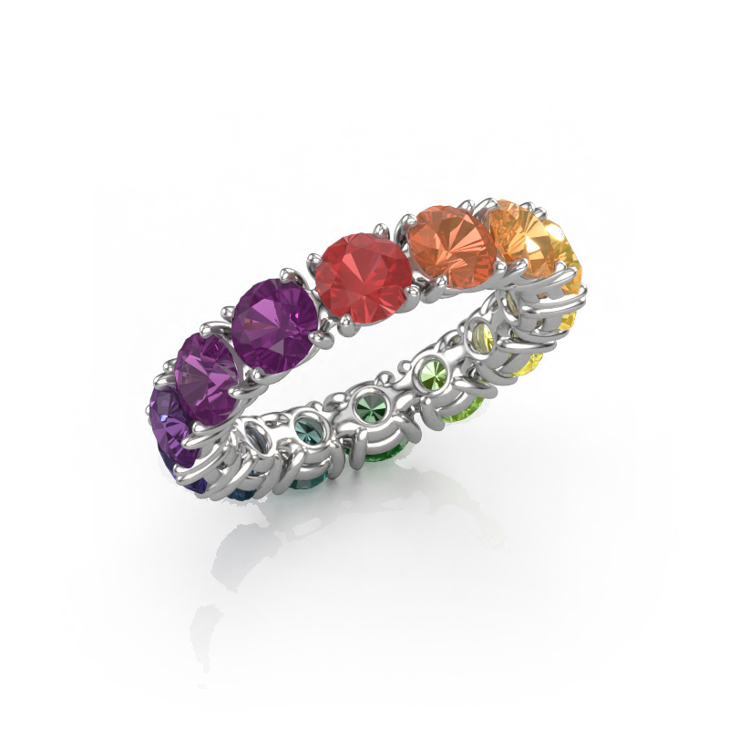 Bild von Ring Vivienne 4.7 585 Weißgold Rainbow Saphir 1 4.7 mm