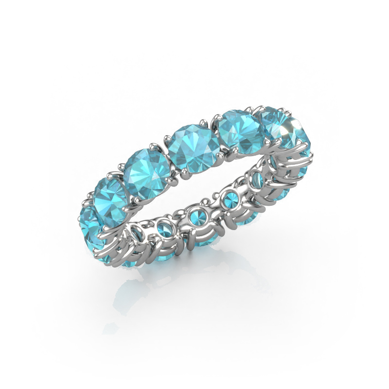 Image of Ring Vivienne 4.7 585 white gold Blue topaz 4.7 mm