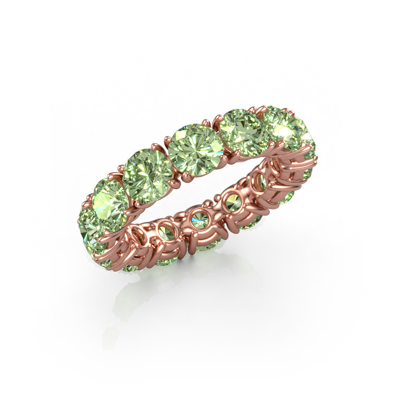 Image of Ring Vivienne 5.0 585 rose gold Green lab grown diamond 5 mm