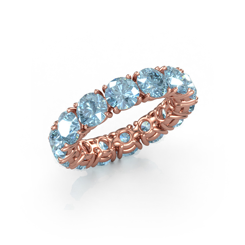 Image of Ring Vivienne 5.0 585 rose gold Blue lab grown diamond 5 mm