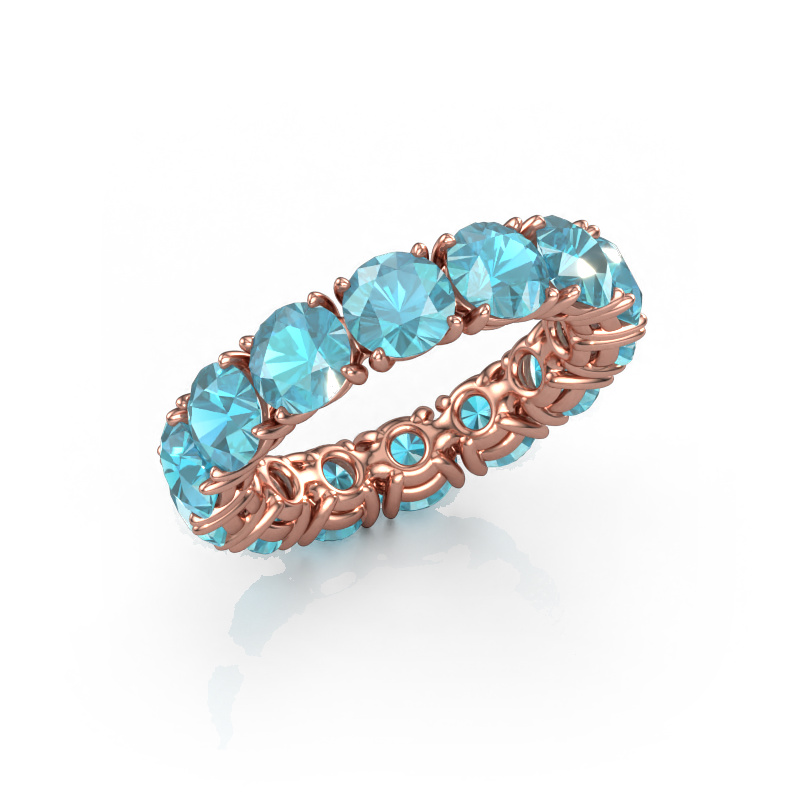 Bild von Ring Vivienne 5.0 585 Roségold Blau Topas 5 mm