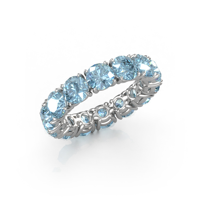 Bild von Ring Vivienne 5.0 585 Weißgold Blauer Labordiamant 5 mm