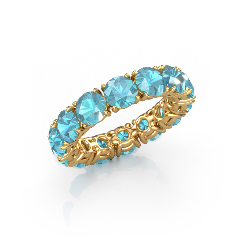 Image de Bague Vivienne 5.0 585 or jaune Topaze bleue 5 mm
