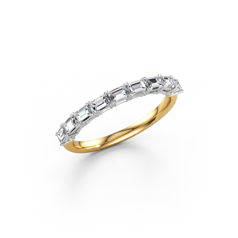 Afbeelding van Ring Vivienne half EME 585 goud Diamant 0.90 crt