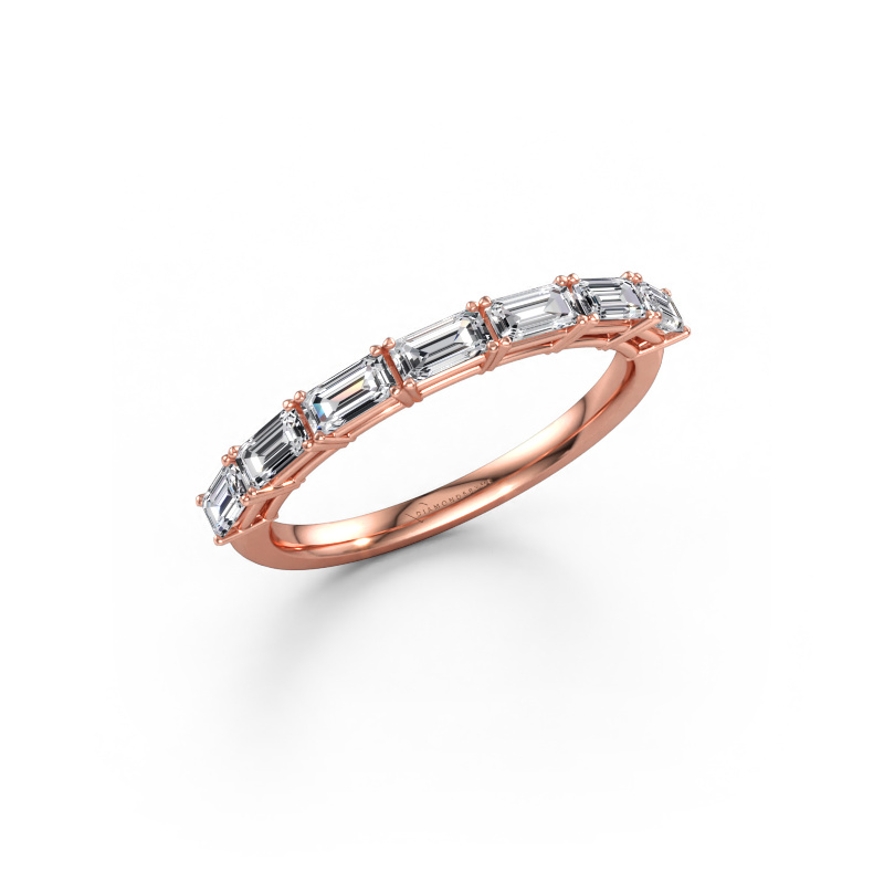 Bild av Ring Vivienne half EME 585 roséguld Diamant efter eget val 4x2 mm