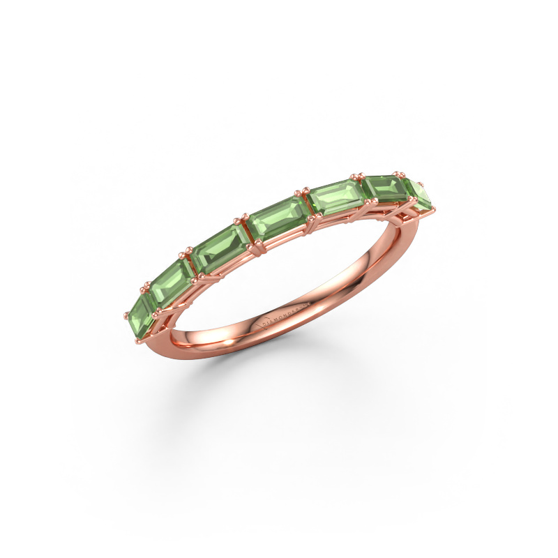 Bild av Ring Vivienne half EME 585 roséguld Grön turmalin 4x2 mm