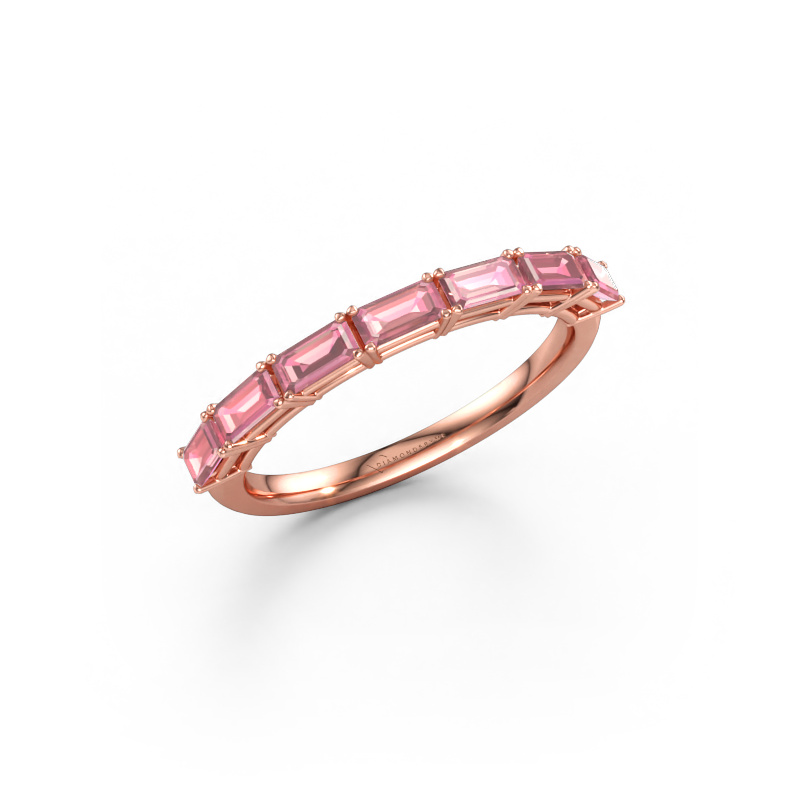 Bild av Ring Vivienne half EME 585 roséguld Rosa turmalin 4x2 mm