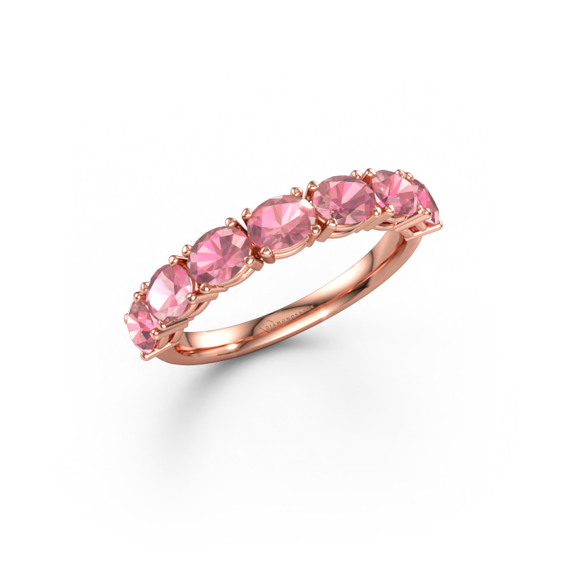 Immagine di Anello Vivienne half OVL 585 oro rosa Tormalina rosa 4.5x3.5 mm