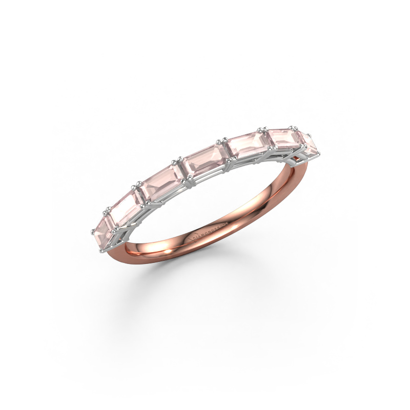 Image of Ring Vivienne half EME 585 rose gold Morganite champagne 4x2 mm