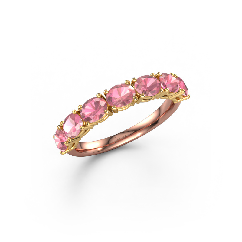Image de Bague Vivienne half OVL 585 or rose Rose tourmaline 4.5x3.5 mm