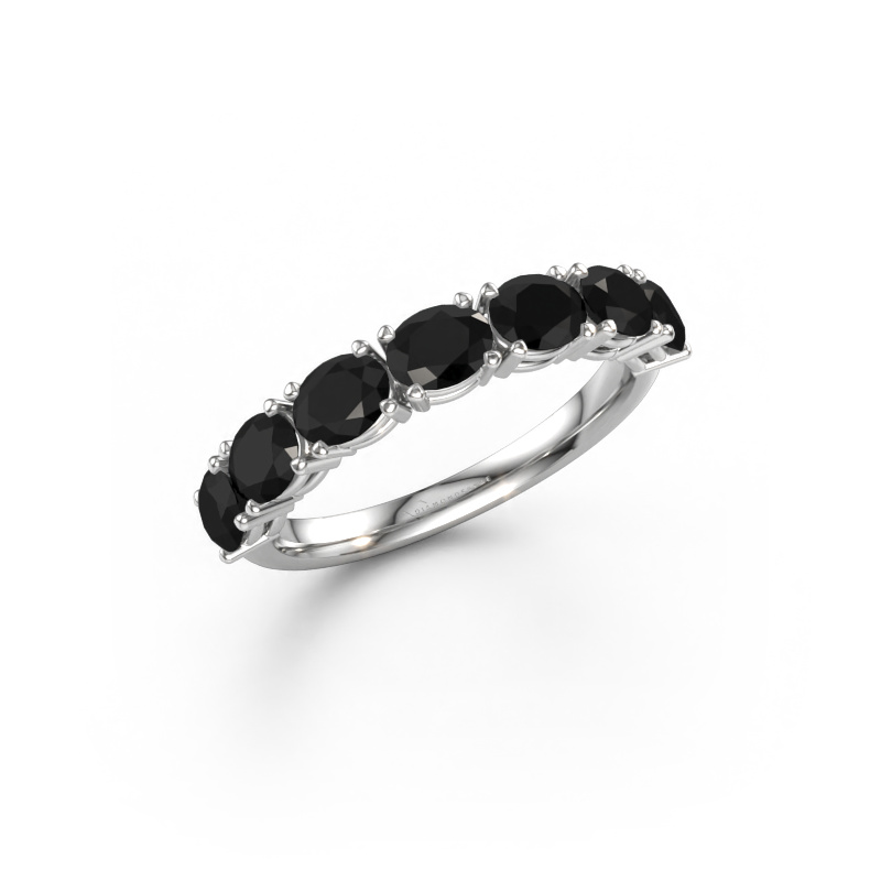 Bild av Ring Vivienne half OVL 585 vitt guld Svart diamant 1.764 crt