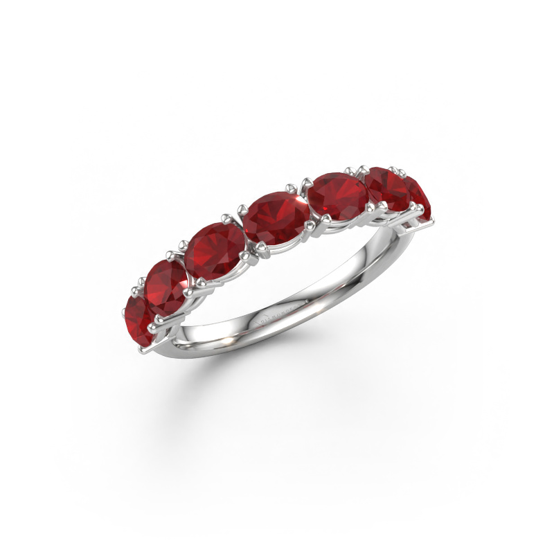 Bild av Ring Vivienne half OVL 585 vitt guld Rubin 4.5x3.5 mm