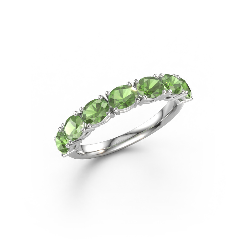 Immagine di Anello Vivienne half OVL 585 oro bianco Tormalina verde 4.5x3.5 mm