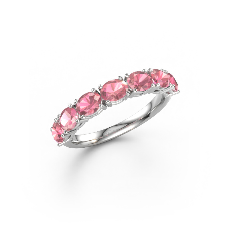 Bild av Ring Vivienne half OVL 585 vitt guld Rosa turmalin 4.5x3.5 mm